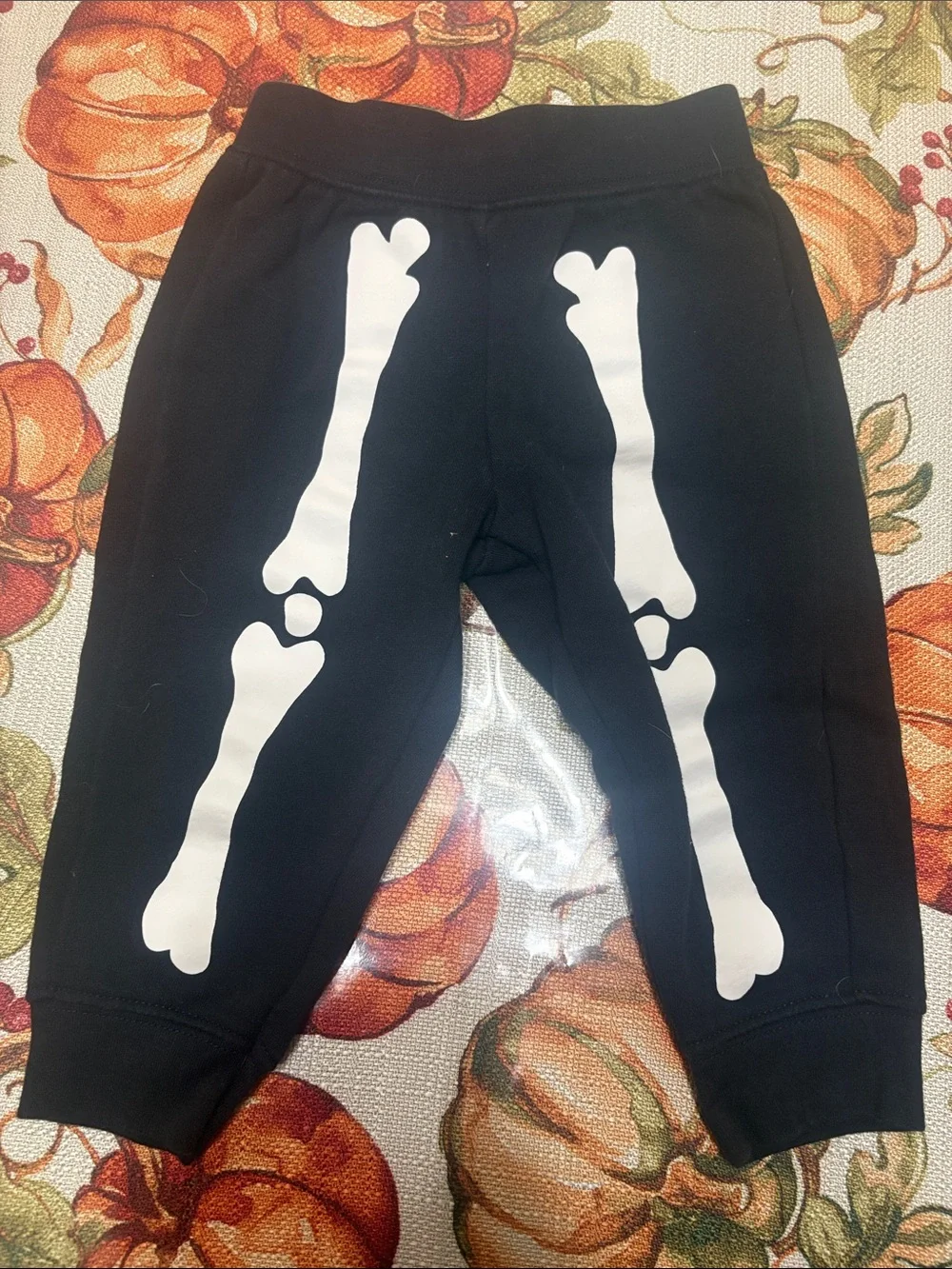Carter's Black Jogger Pants with White Skeleton Bones